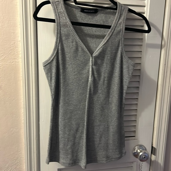 MEROKEETY Mock Neck Cap Sleeve Striped Ribbed Tank Top